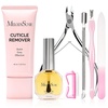image:imageMelodySusie Cuticle Remover Kit60g Cuticle Remover Cream 15ML Cuticle OilCuticle Nipper Trimmer Pusher Nail File and Brush for Cuticle Softener amp Moisturize Manicure Kit for Nail Care