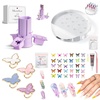 image:imageMelodySusie GelCarousel For Nail Polish Bottle Holder and Nail Art Tools Organizer4PCS Adjustable Resin Nail Art Palette Finger Rings Set12 Holes Nail Drill Bits Holder and Butterfly Nail Charms