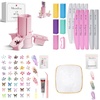 image:imageMelodySusie GelCarousel for Nail Polish Bottle Holder and Nail Art Tools Organizer with 16Pcs Nail Buffer Kit and 100pcs 3D Mix Nail Charms Set and Nail Art Palette