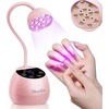 image:imageMelodySusie Gooseneck Cordless UV Nail Lamp with Adjustable Light Angle PArtM2 Rechargeable Fast Curing Nail Dryer with 4 Timers Cures All Gels Especially Rhinestone Glue Cat Eye amp Nail TipPink