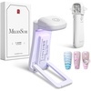image:imageMelodySusie Handheld UV Light for Gel Nails with Stand Mini Portable Cordless Nail Lamp with LCD Display EyeProtective Cover Flash Curing for Glue WhiteWhite
