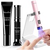 image:imageMelodySusie Handheld UV Light for Gel Nails with Stand and Nail Rhinestone Glue Set White Mini Portable Cordless Nail Lamp with LCD Display Flash Cure Nail Dryer for Nail Art Design DIY at HomePink with Stand