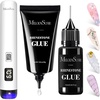 image:imageMelodySusie Handheld UV Light for Gel Nails with Stand and Nail Rhinestone Glue Set White Mini Portable Cordless Nail Lamp with LCD Display Flash Cure Nail Dryer for Nail Art Design DIY at Homewhite