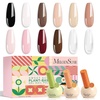 image:imageMelodySusie Highly Pigmented Gel Nail Polish Set10 Classic Nude Colors with 2 Top amp Base Coat TPO amp HEMA Free PlantBased Formula 165ml TiltandStand Bottle Gift for Nail Art at Home