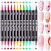 image:imageMelodySusie Nail Art Pens Set 12 Colors 07MM Nail Polish Pens for Nail Art Nail Dotting Tool Drawing Pen for Nail Design Manicure Nail Pens for Salon and DIY at Home12 Colors DoubleEnded
