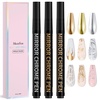 image:imageMelodySusie Nail Art Pens Set 12 Colors 07MM Nail Polish Pens for Nail Art Nail Dotting Tool Drawing Pen for Nail Design Manicure Nail Pens for Salon and DIY at Home3PCS 07MM Chrome Metallic
