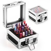 image:imageMelodySusie Nail Drill Bits Holder 25 Holes Case Portable Dustproof Displayer Organizer Container Nail Tech Professional Nail Art Tool Travel Salon Home Silver Drill Bits Not IncludedBlack