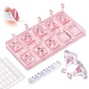 image:imageMelodySusie Nail Stand for Press Ons Super Pink Metal Round With Butterfly Pattern Magnetic Base for Painting Display with Brush Holder And Reusable DoubleSided Tape for Home DIY Salon SuppliesPink