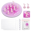 image:imageMelodySusie Nail Stand for Press Ons Super Pink Metal Round With Butterfly Pattern Magnetic Base for Painting Display with Brush Holder And Reusable DoubleSided Tape for Home DIY Salon SuppliesPink Round