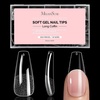 image:imageMelodySusie Short Ballerina X Nail Tips  300Pcs 15 Sizes Clear Acrylic Half Matte Full Cover Press on Nails for DIY Extension amp Salon UsePreShaped for LongLasting ManicureLong Coffin