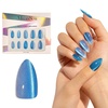 image:imageMelodysusie Press On Nails Almond Ombre Blue Cat EyeMedium Nails Press ons Salonlike Natural Finish Reusable Fake Nails 15 Sizes 30PCS Nails Kit with GlueOmbre Blue Velvet