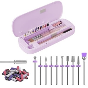 image:image2025 UpgradedMelodySusie Acrylic Nail Tool Storage Box with 10Pcs Diamond Sanding Bit Set with 40pcs Small Sanding Bands 120180240 Grits with 31mm Mandrel Bit