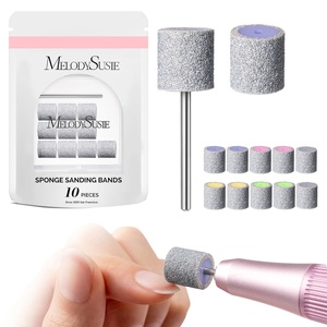 image:imageMelodySusie 10 Pcs Nail Drill Bits Sponge Nail Sanding Bands for Natural Nails 120 Grit for Manicures and Pedicure MulticolorMulticolor