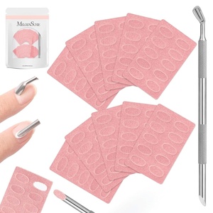 image:imageMelodySusie 150180240 Grit Pink Sandpaper Sheets 15 PCS Pre Polishing Adhesive Replacement with Dual Ended Cuticle Pusher Nail Bit Manicure Pedicure for Nail amp Foot Dead Skin Removed in Salon HomePink