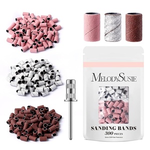 image:imageMelodySusie 202 Pcs Sanding Bands for Nail Drill 5 Colors Coarse Medium Fine Grit Efile Sand Set 80120150180240 2 Pieces Nail Drill BitsBColorful