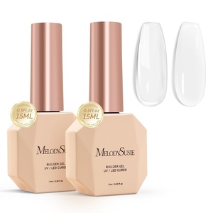 image:imageMelodySusie 2PCS 15ML Nude and Pink Builder Gel Set for Nails Thickening Soak Off UV Extension Gel Rhinestone Glue in a Bottle for Nail Art Design Gift for Women DIY Manicure at HomeClearWhite086