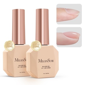 image:imageMelodySusie 2PCS 15ML Nude and Pink Builder Gel Set for Nails Thickening Soak Off UV Extension Gel Rhinestone Glue in a Bottle for Nail Art Design Gift for Women DIY Manicure at Home215ML Clear Builder Gel