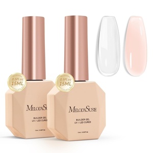 image:imageMelodySusie 2PCS 15ML Nude and Pink Builder Gel Set for Nails Thickening Soak Off UV Extension Gel Rhinestone Glue in a Bottle for Nail Art Design Gift for Women DIY Manicure at HomeClearNude018