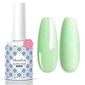 image:imageMelodySusie 2PCS Clear Blooming Gel and Top Coat Set for Nail Design Marble Watercolor UV Gel Nail Polish Spreading Effect Sheer Painting Gel Nail Art Supplies Nail Salon Manicure at Home for WomenLime Green GlitterP64