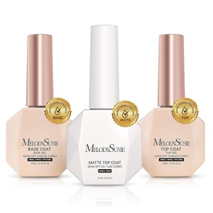 image:imageMelodySusie 2PCS Nail Dehydrator and Primer Professional Natural Hema Free and Acid Free PrimerDehydrator for Acrylic Powder and Gel Nail PolishFast Dry 15MLTop Coat Base Coat Matte Top Coat Set
