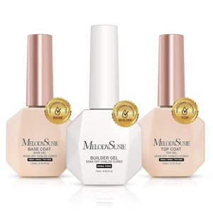 image:imageMelodySusie 2PCS Nail Dehydrator and Primer Professional Natural Hema Free and Acid Free PrimerDehydrator for Acrylic Powder and Gel Nail PolishFast Dry 15MLTop Coat Base Coat Builder Gel Set