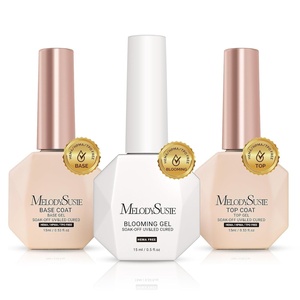 image:imageMelodySusie 2PCS Nail Dehydrator and Primer Professional Natural Hema Free and Acid Free PrimerDehydrator for Acrylic Powder and Gel Nail PolishFast Dry 15MLTop Coat Base Coat Blooming Gel Set