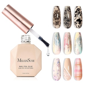 image:imageMelodySusie 2PCS Nail Foil Glue Gel and 2PCS Stamping Plates 15ML Soak Off LEDLUV Foil Transfer Adhesive for Nail Art Professional Strong Sticky Base for Nail Foils amp Stickersclear nail foil glue