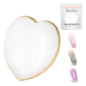 image:imageMelodySusie 2PCS Square Shape Resin Nail Art Palette Set with Stainless Steel Mixing Stick Professional Color Mixing Board for Gel Polish Acrylics Pigment Blending Salon and DIY Makeup ToolWhite