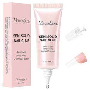 image:imageMelodySusie 2PCS Super Strong Nail Glue Semi Solid Nail Glue Press On Nails Quick Drying No UV Lamp Needed Long Lasting Nail Glues DIY Home Salon Manicure 15ml15ML
