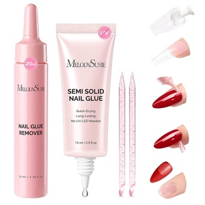 image:imageMelodySusie 2PCS Super Strong Nail Glue Semi Solid Nail Glue Press On Nails Quick Drying No UV Lamp Needed Long Lasting Nail Glues DIY Home Salon Manicure 15ml20ML15ML