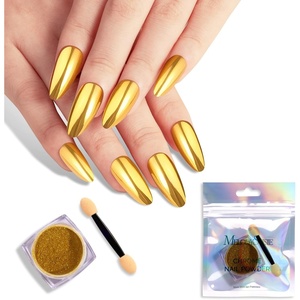 image:imageMelodySusie 2Pcs Chrome Nail Powder for Gel NailsMetallic Mirror Effect Pigment Stylish and Technological Fine Glitter for Home DIY Salon UseGold