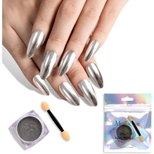 image:imageMelodySusie 2Pcs Chrome Nail Powder for Gel NailsMetallic Mirror Effect Pigment Stylish and Technological Fine Glitter for Home DIY Salon UseSliver