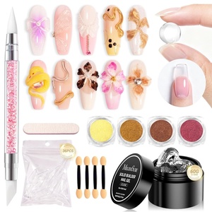 image:imageMelodySusie 3D Gel Nail Art Clear Sculpting Gel No Wipe Nail Art Gel for Molding Painting Chrome Powder amp Rhinestone Glue UVLED Cured 3D Nail Design 15g3d60g set