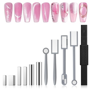image:imageMelodySusie 5 in 1 Nail Magnet Multifunctional Cat Eye Gel Nail Polish Magnet for Nail Art Strong Magnetic Nail Polish Magnets Nail Design Tools Black11PCS