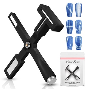 image:imageMelodySusie 5 in 1 Nail Magnet Multifunctional Cat Eye Gel Nail Polish Magnet for Nail Art Strong Magnetic Nail Polish Magnets Nail Design Tools BlackBlack