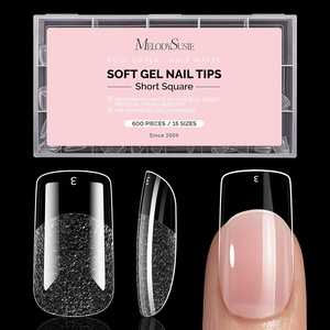 image:imageMelodySusie 9 in 1 No TPO Gel Nail Glue for False Nail Tips 2Pcs15ml Long Lasting UV Light Requiredas Base Coat Apex Building Blooming amp Rhinestone Gel Stong Adhesion Manicure Kit Salon HomeShort Square