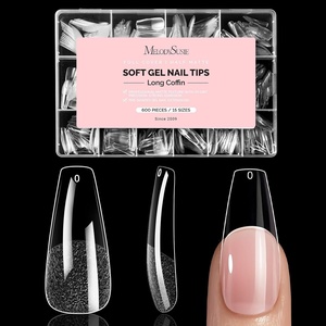 image:imageMelodySusie 9 in 1 No TPO Gel Nail Glue for False Nail Tips 2Pcs15ml Long Lasting UV Light Requiredas Base Coat Apex Building Blooming amp Rhinestone Gel Stong Adhesion Manicure Kit Salon HomeLong Coffin