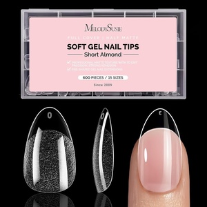 image:imageMelodySusie 9 in 1 No TPO Gel Nail Glue for False Nail Tips 2Pcs15ml Long Lasting UV Light Requiredas Base Coat Apex Building Blooming amp Rhinestone Gel Stong Adhesion Manicure Kit Salon HomeShort Almond