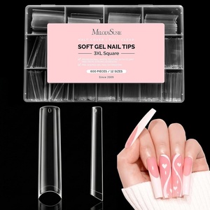 image:imageMelodySusie 9 in 1 No TPO Gel Nail Glue for False Nail Tips 2Pcs15ml Long Lasting UV Light Requiredas Base Coat Apex Building Blooming amp Rhinestone Gel Stong Adhesion Manicure Kit Salon HomeExtra Long Square