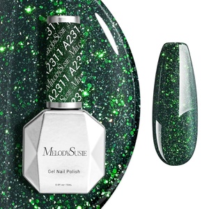image:imageMelodySusie Black Gel Nail Polish 05fl oz Nails Soak Off UV LED Black Shimmer Gel Polish Gift for Women Nail Art Manicure Salon DIY Nail Design Decoration at Home1760Christmans Green GlitterA2311
