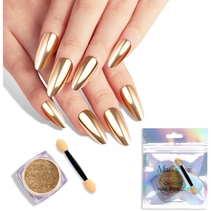 image:imageMelodySusie Champagne Chrome Nail Powder for Gel NailsMetallic Mirror Effect Pigment Stylish and Technological Fine Glitter for Home DIY Salon UseChampagne Gold