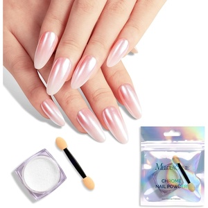 image:imageMelodySusie Champagne Chrome Nail Powder for Gel NailsMetallic Mirror Effect Pigment Stylish and Technological Fine Glitter for Home DIY Salon UseWhite