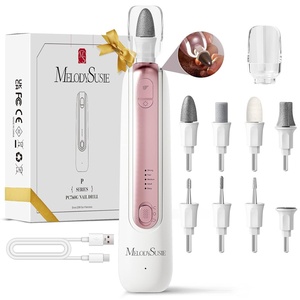 image:imageMelodySusie Cordless Pedicure amp Manicure Nail Drill Kit PC760G for SalonQuality Foot Care for Home amp Travel Rechargeable with 5 Speeds 8in1 Bits 360 LED Light amp AntiDust ShieldWhite Rose Gold