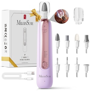 image:imageMelodySusie Cordless Pedicure amp Manicure Nail Drill Kit PC760G for SalonQuality Foot Care for Home amp Travel Rechargeable with 5 Speeds 8in1 Bits 360 LED Light amp AntiDust ShieldPurple Rose Gold