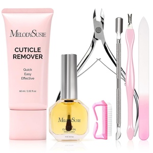 image:imageMelodySusie Cuticle Remover Kit60g Cuticle Remover Cream 15ML Cuticle OilCuticle Nipper Trimmer Pusher Nail File and Brush for Cuticle Softener amp Moisturize Manicure Kit for Nail Care