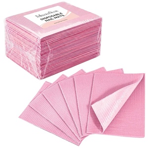image:imageMelodySusie Disposable Nail Mats 50Pcs 3Ply Absorbent Nail Art Table Pads with PE Backing 18 x 13 Nail Desk Protection for Manicure Pedicure Salon Home DIY Pink50Pcs Pink