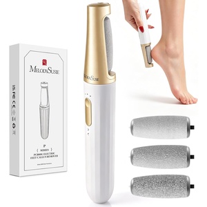image:imageMelodySusie Electric Callus Remover for Feet PC800G IPX7 Waterproof Rechargeable Pedicure Tool with LED Light amp 3 Grits Roller Heads amp Adjustable Speeds for Dead Skin amp Cracked Heel White GoldWhite Gold