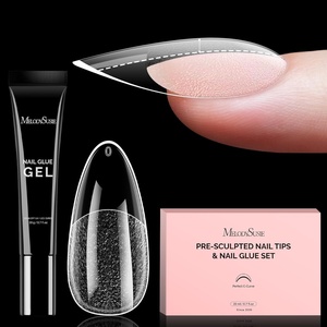 image:imageMelodySusie French Tips Press On ToenailsSharp Square 300Pcs 15 Sizes X PreDesigned High Gloss Berry Pink Soft Gel Full Cover Acrylic Fake Nails ExtensionLonglastingampReusableWomen DIYampSalon UseMedium Almond