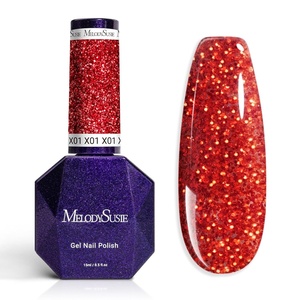 image:imageMelodySusie Galaliver Green Glitter Gel Nail Polish 15ML Sparkly Bright Green Shimmer Gel Polish Soak Off UV LED Cured Long Lasting Gift for Women DIY Nail Design Nail Art Manicure X08AChristmas Red GlitterX01