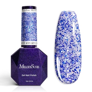image:imageMelodySusie Galaliver Green Glitter Gel Nail Polish 15ML Sparkly Bright Green Shimmer Gel Polish Soak Off UV LED Cured Long Lasting Gift for Women DIY Nail Design Nail Art Manicure X08Starry Blue X11
